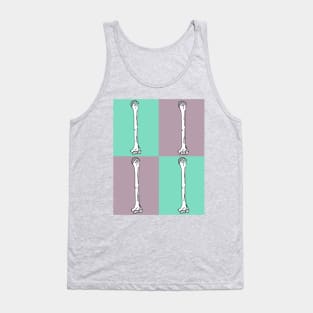 Four Square Teal and Mauve Humerus Design Tank Top